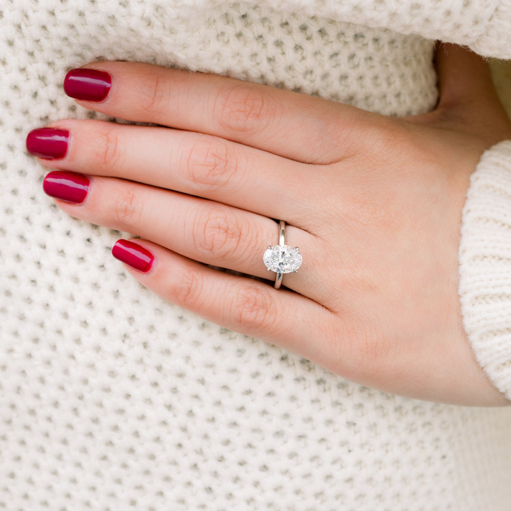 Moissanite 2.13 CT Oval Cut Diamond Boho & Hippie Anniversary Ring