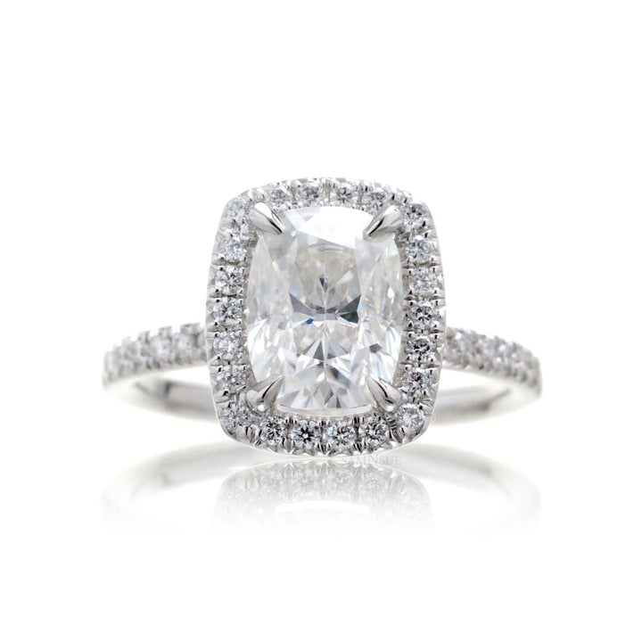 Moissanite 2.18 CT Cushion Cut Diamond Gothic Wedding Ring