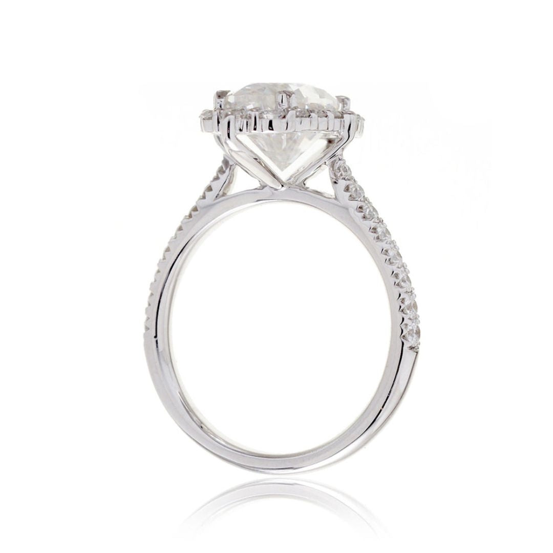 Moissanite 2.95 CT Oval Cut Diamond Art Nouveau Handmade Ring