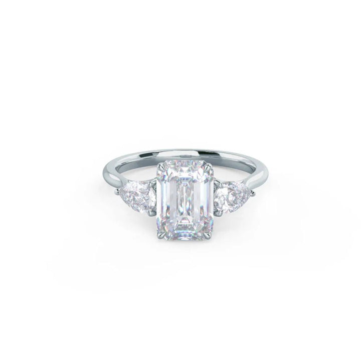 Moissanite 4.22 CT Emerald Cut Diamond Art Deco Wedding Ring