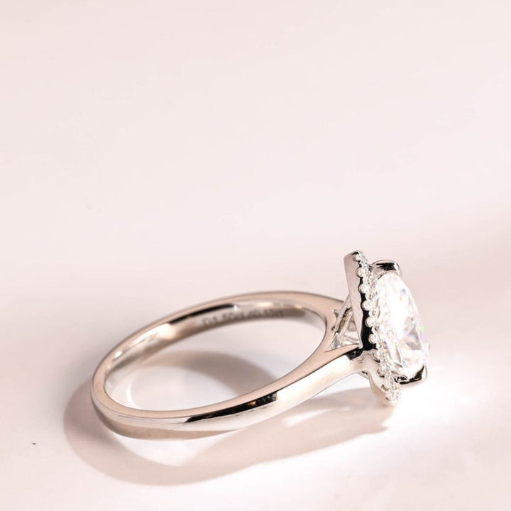 Moissanite 3.15 CT Pear Cut Diamond Avant Garde Wedding Ring