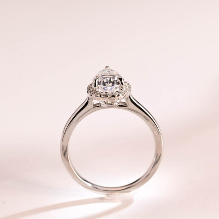 Moissanite 3.15 CT Pear Cut Diamond Avant Garde Wedding Ring