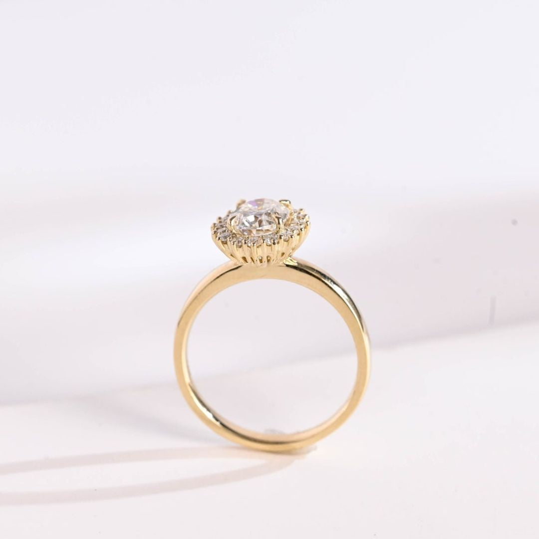 Moissanite 4.52 CT Oval Diamond Art Deco Wedding Ring