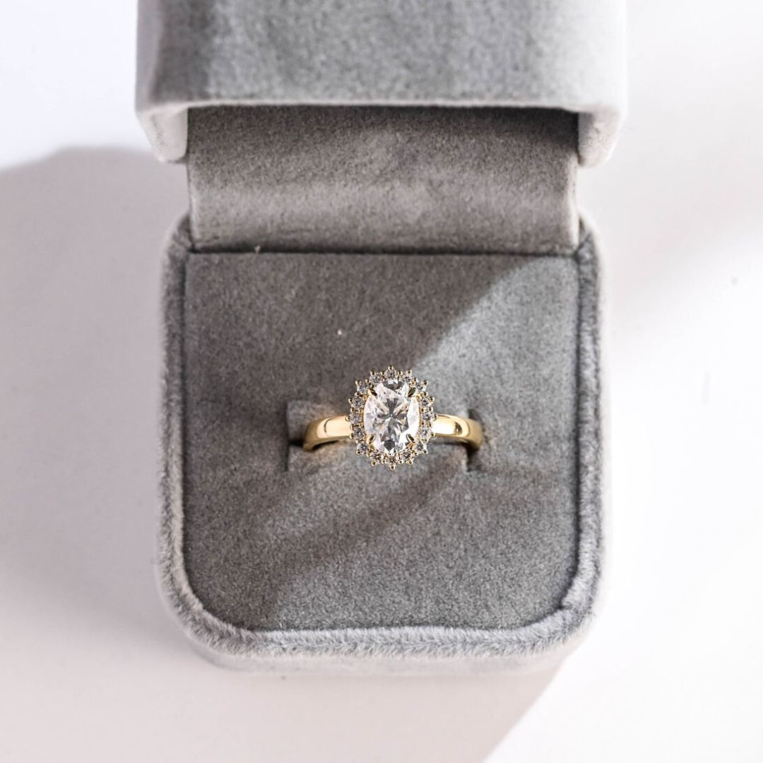 Moissanite 4.52 CT Oval Diamond Art Deco Wedding Ring