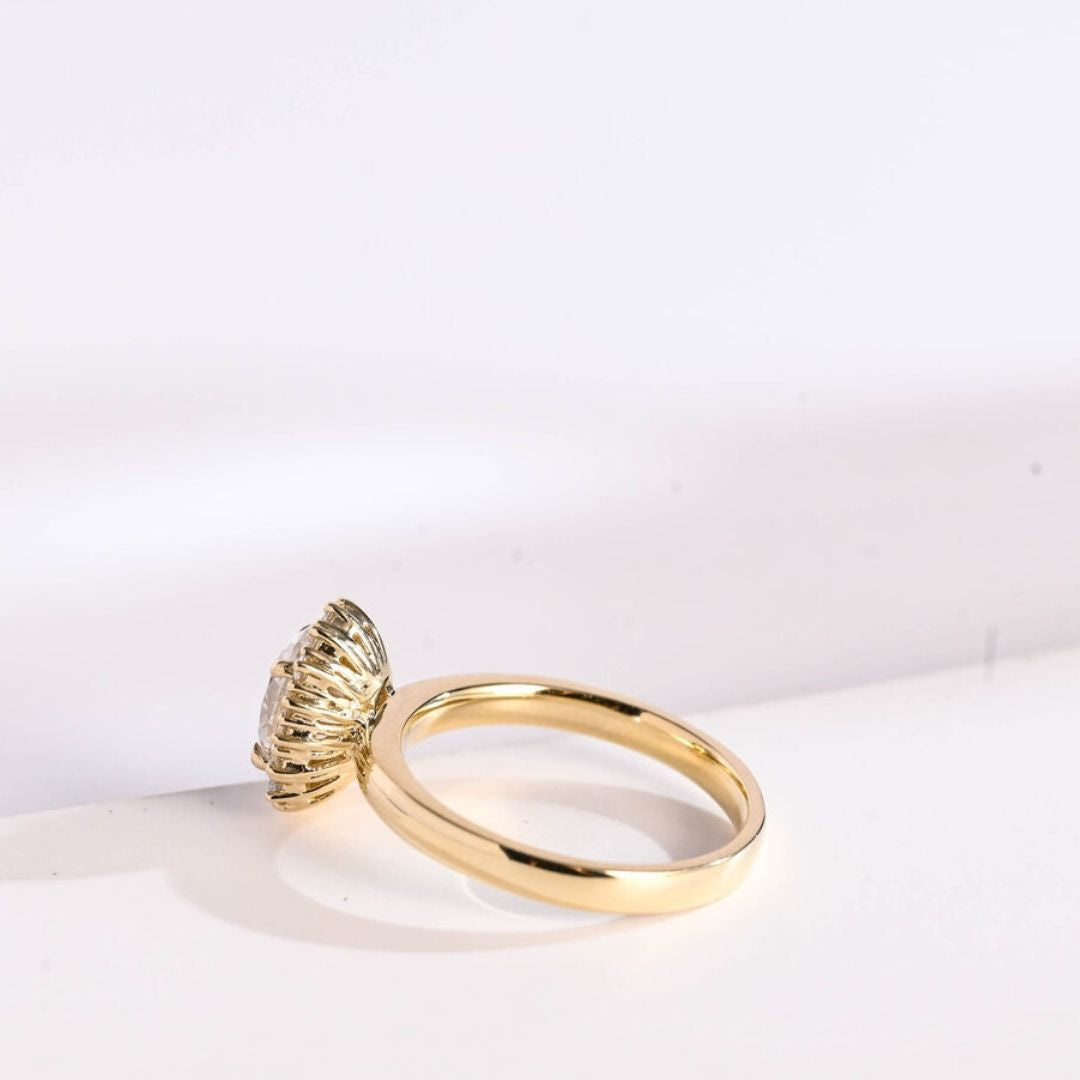 Moissanite 4.52 CT Oval Diamond Art Deco Wedding Ring