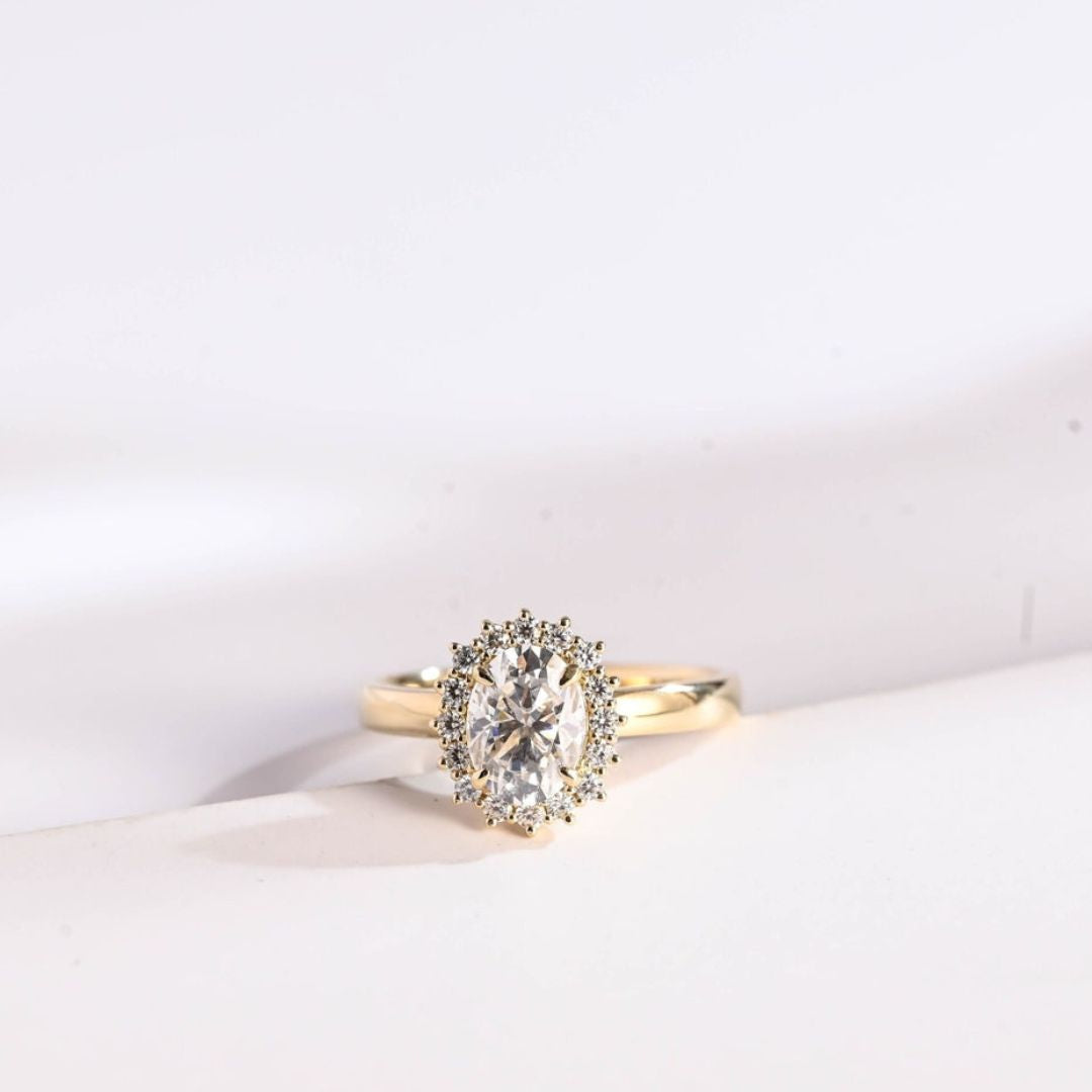 Moissanite 4.52 CT Oval Diamond Art Deco Wedding Ring