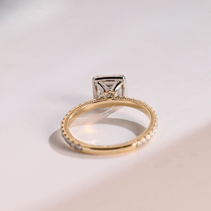 Moissanite 3.60 CT Princess Cut Diamond Avant Garde Engagement Ring