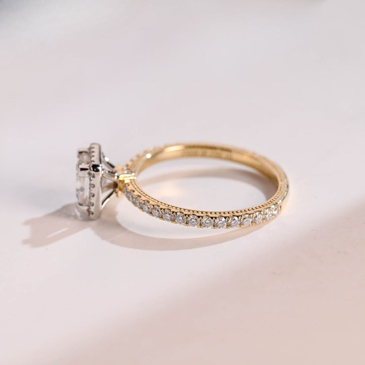 Moissanite 3.60 CT Princess Cut Diamond Avant Garde Engagement Ring