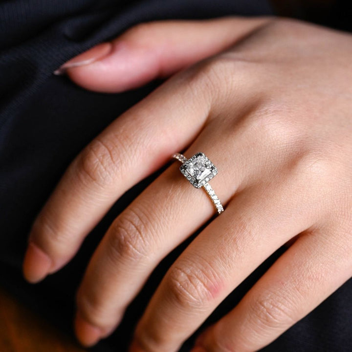 Moissanite 3.60 CT Princess Cut Diamond Avant Garde Engagement Ring