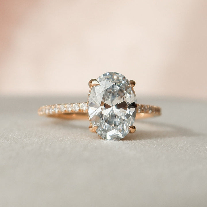 Moissanite 2.00 CT Oval Diamond Edwardian Engagement Ring