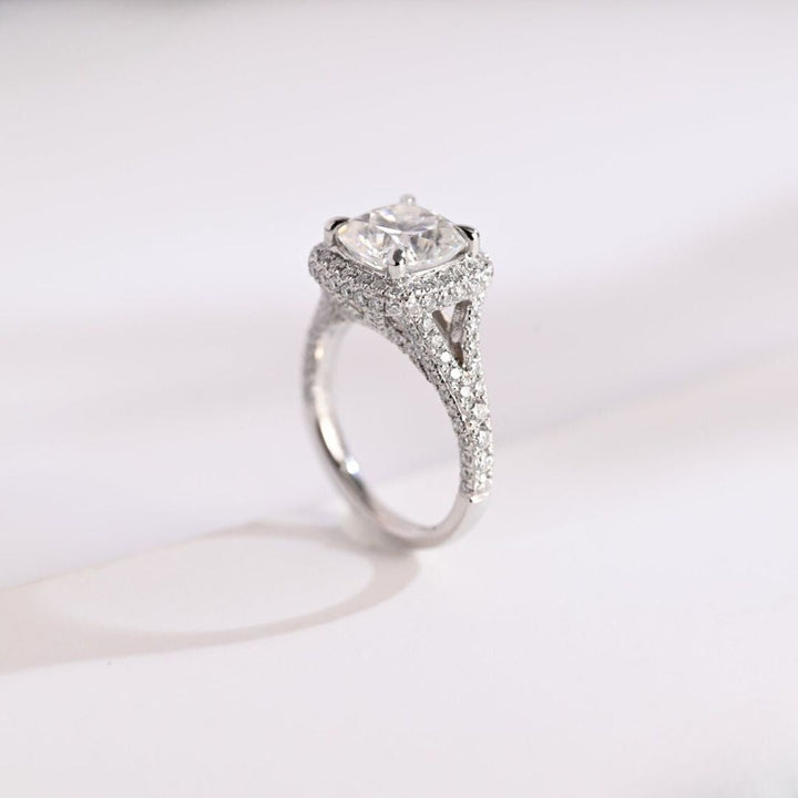 Moissanite 3.97 CT Cushion Cut Diamond Edwardian Handcrafted Ring