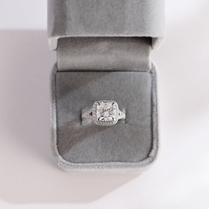 Moissanite 3.97 CT Cushion Cut Diamond Edwardian Handcrafted Ring