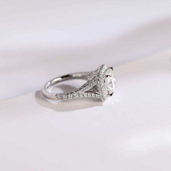 Moissanite 3.97 CT Cushion Cut Diamond Edwardian Handcrafted Ring
