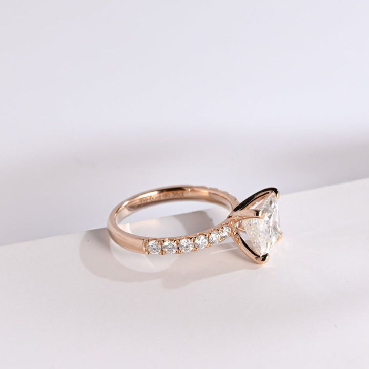 Moissanite 3.00 CT Princess Corner Cut Diamond Brutalist Wedding Ring