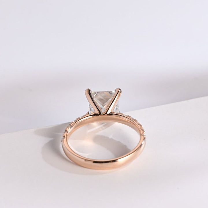 Moissanite 3.00 CT Princess Corner Cut Diamond Brutalist Wedding Ring