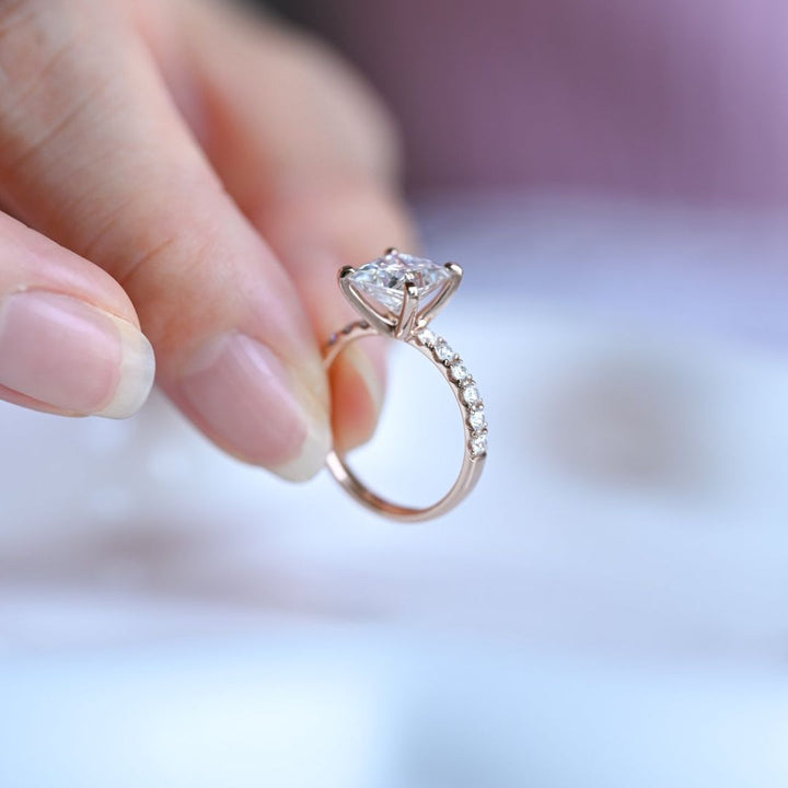 Moissanite 3.00 CT Princess Corner Cut Diamond Brutalist Wedding Ring