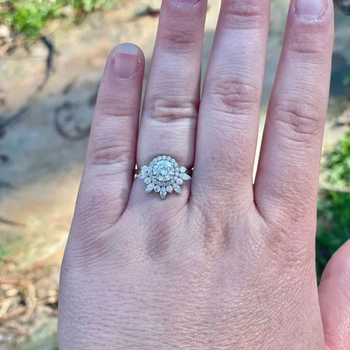 Moissanite 4.22 CT Round Diamond Minimalist Engagement Ring