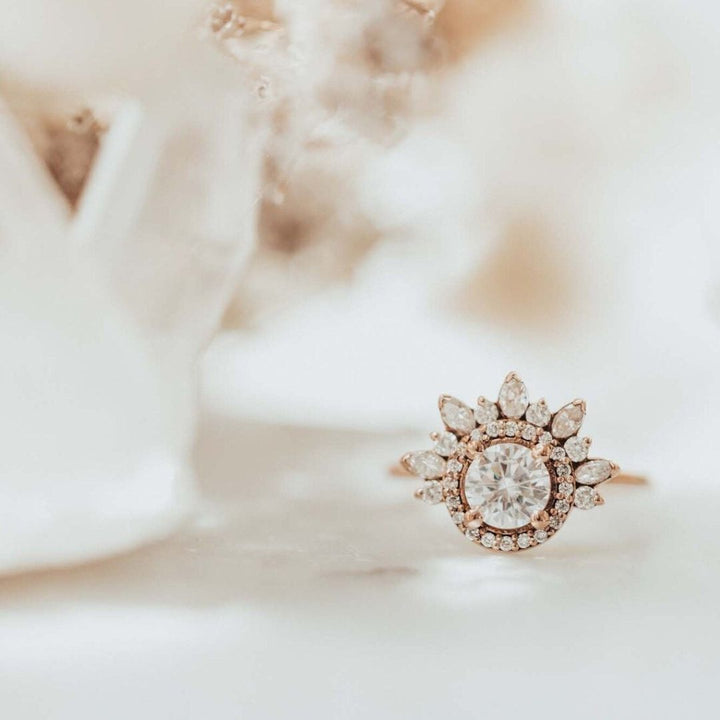 Moissanite 4.22 CT Round Diamond Minimalist Engagement Ring