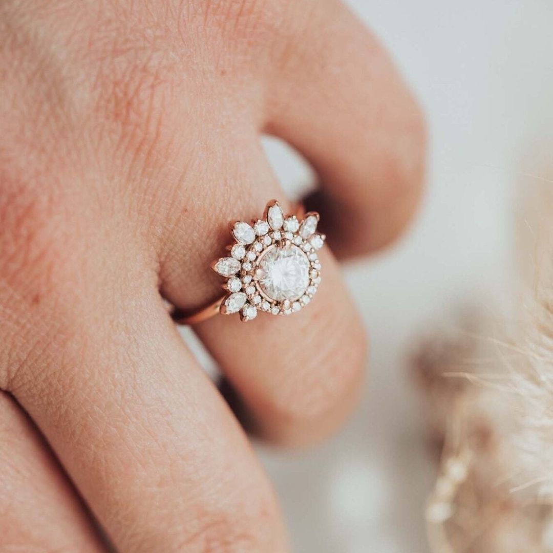 Moissanite 4.22 CT Round Diamond Minimalist Engagement Ring