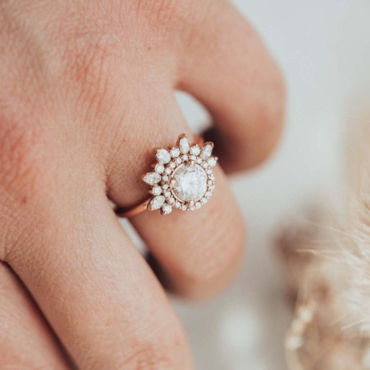 Moissanite 4.22 CT Round Diamond Minimalist Engagement Ring