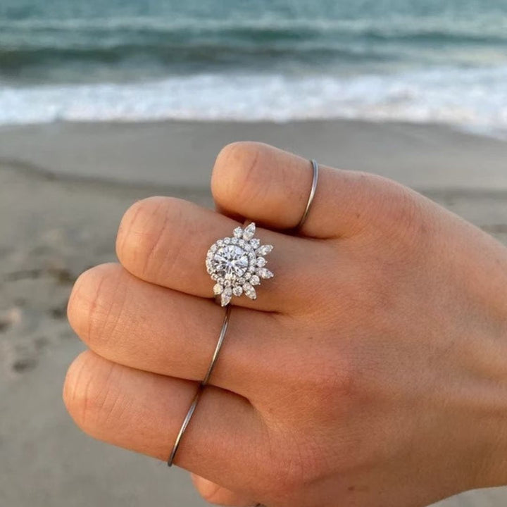 Moissanite 4.22 CT Round Diamond Minimalist Engagement Ring