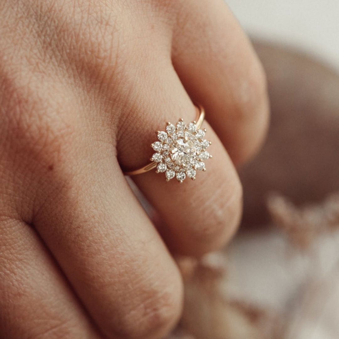 Moissanite 3.93 CT  Round  Diamond Art Deco Anniversary Ring