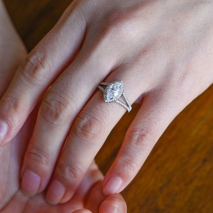 Moissanite 3.87 CT Marquise Cut Diamond Gothic Wedding Ring