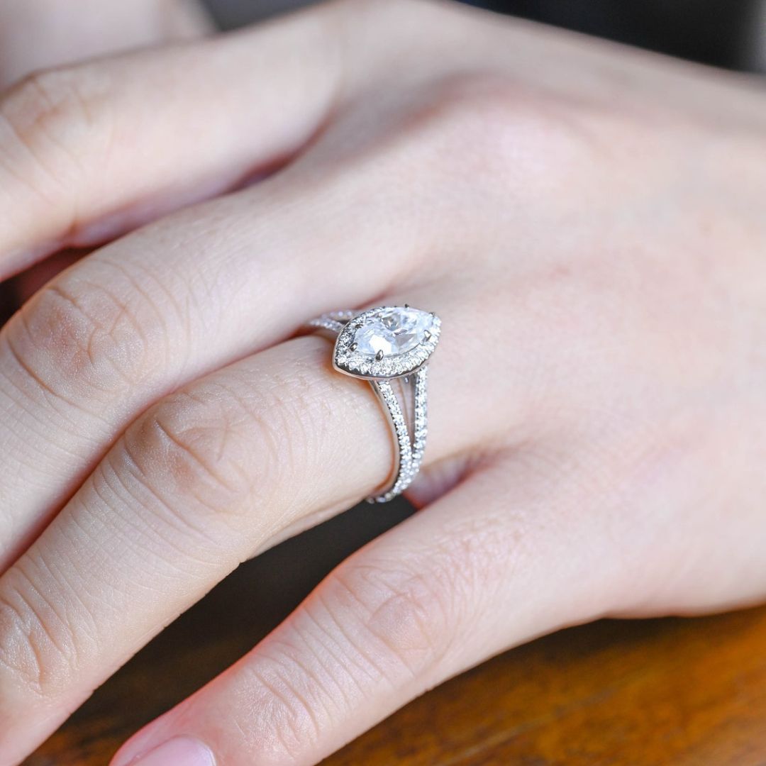 Moissanite 3.87 CT Marquise Cut Diamond Gothic Wedding Ring