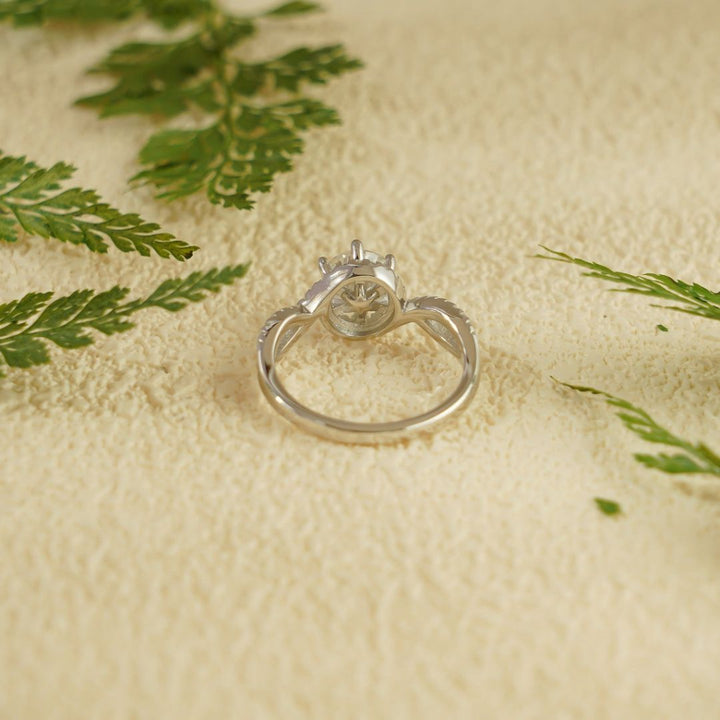 Moissanite 3.70 CT Round Cut Diamond Mid-Century Handmade Ring