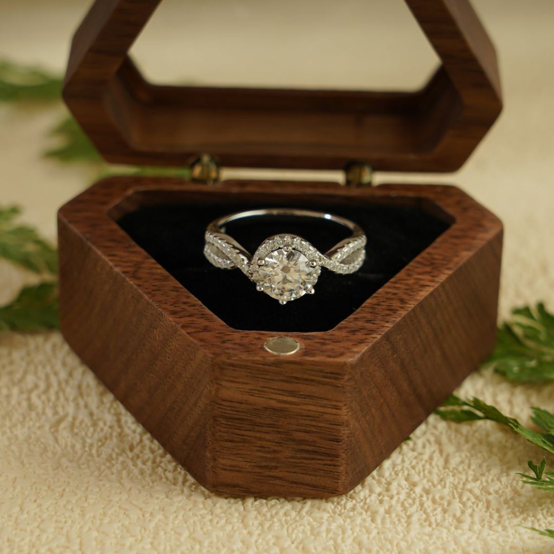 Moissanite 3.70 CT Round Cut Diamond Mid-Century Handmade Ring