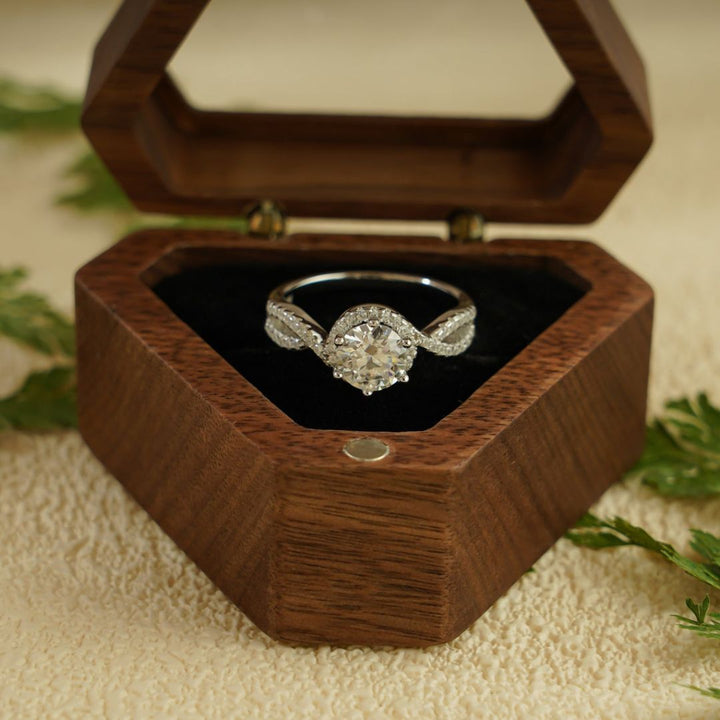 Moissanite 3.70 CT Round Cut Diamond Mid-Century Handmade Ring