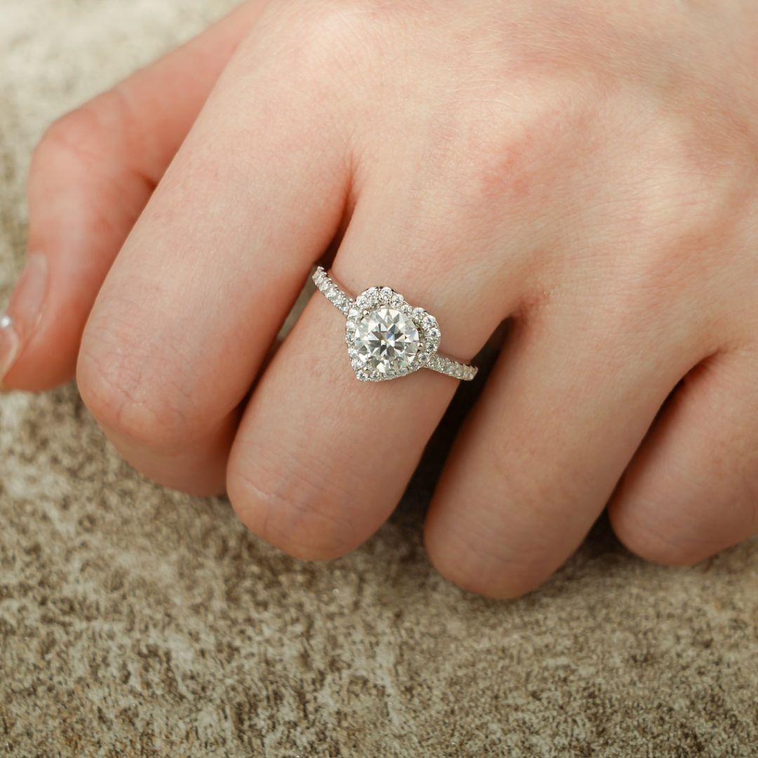 Moissanite 3.57 CT Round Cut Diamond Art Deco Engagement Ring