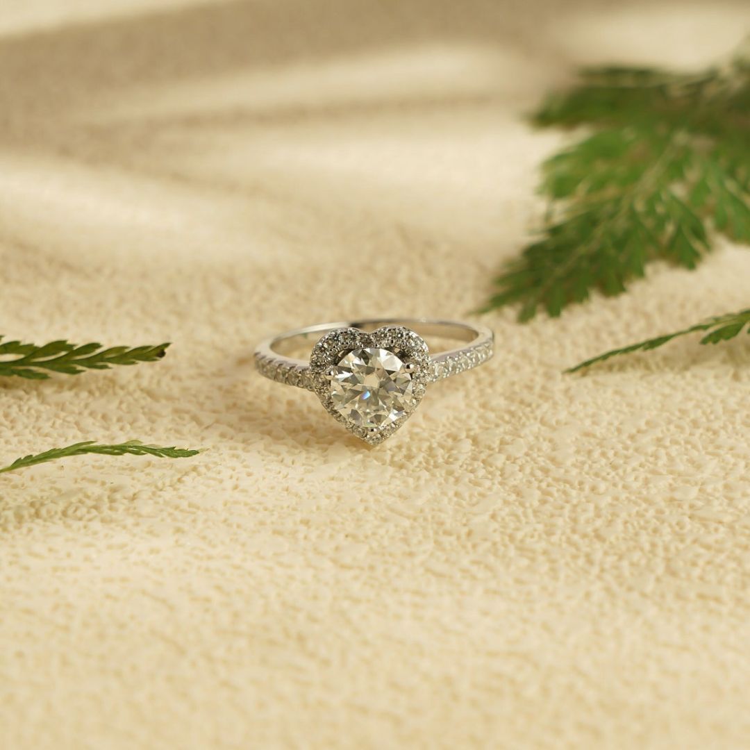 Moissanite 3.57 CT Round Cut Diamond Art Deco Engagement Ring