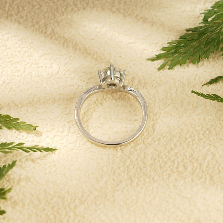 Moissanite 3.45 CT Round Cut Diamond Brutalist Anniversary Ring