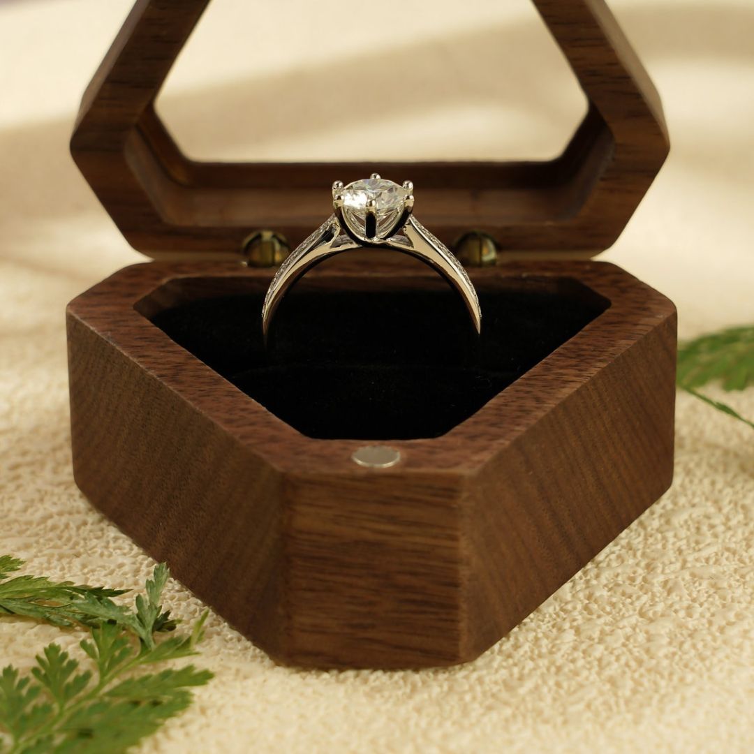 Moissanite 2.24 CT Round Cut Diamond Avant Garde Wedding Ring