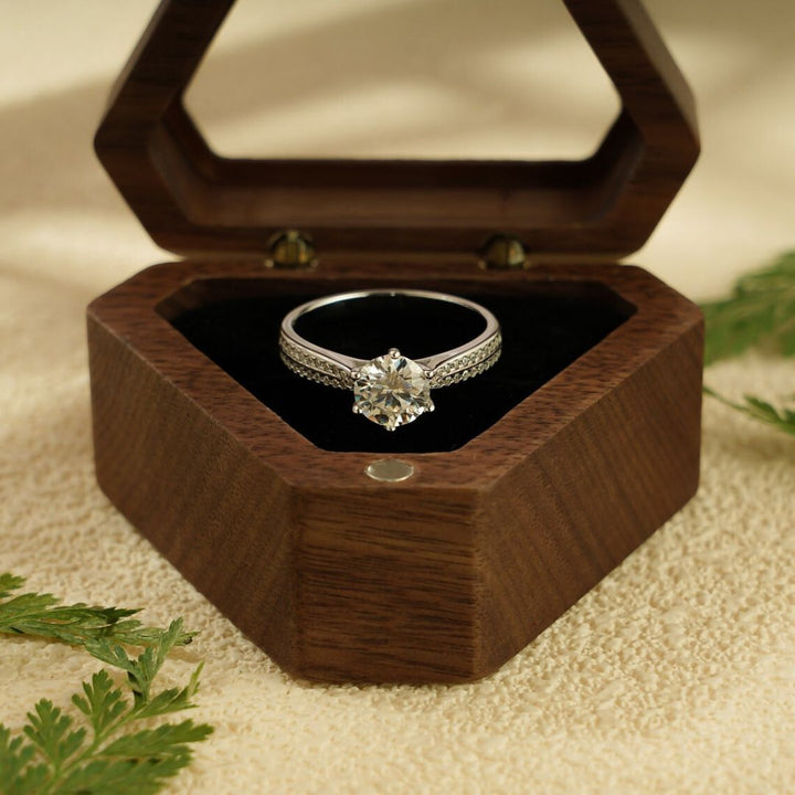 Moissanite 2.24 CT Round Cut Diamond Avant Garde Wedding Ring