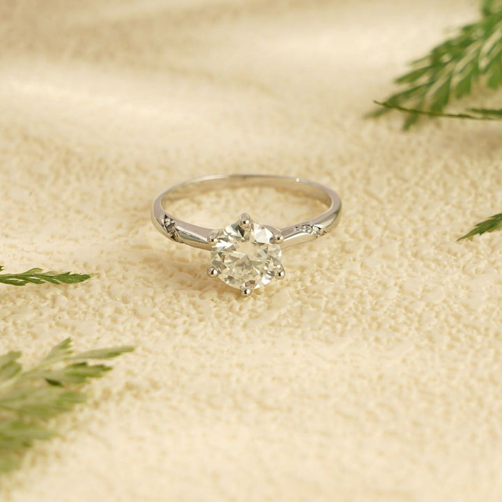 Moissanite 2.35 CT Round Cut Diamond  Minimalist Anniversary Ring