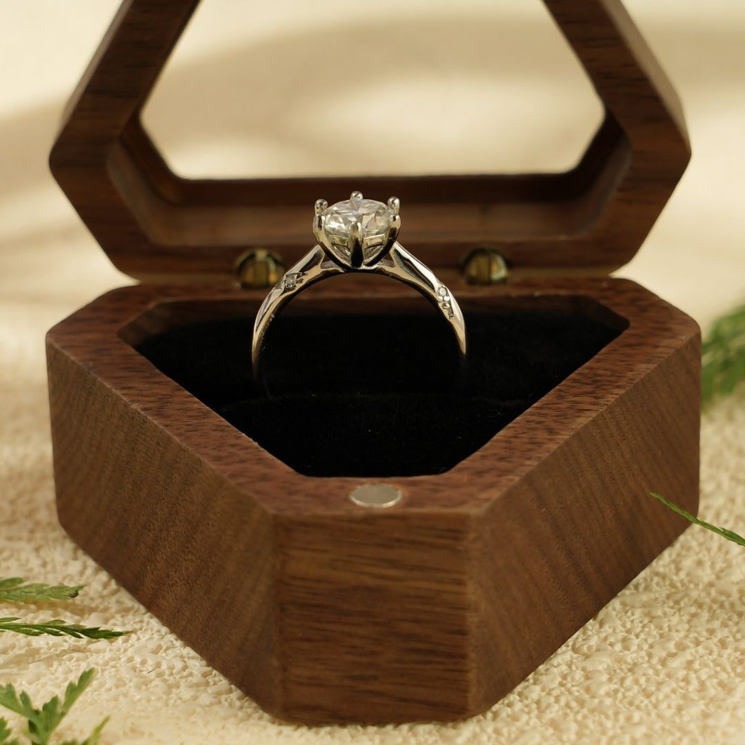 Moissanite 2.35 CT Round Cut Diamond  Minimalist Anniversary Ring