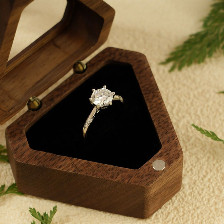 Moissanite 2.35 CT Round Cut Diamond  Minimalist Anniversary Ring