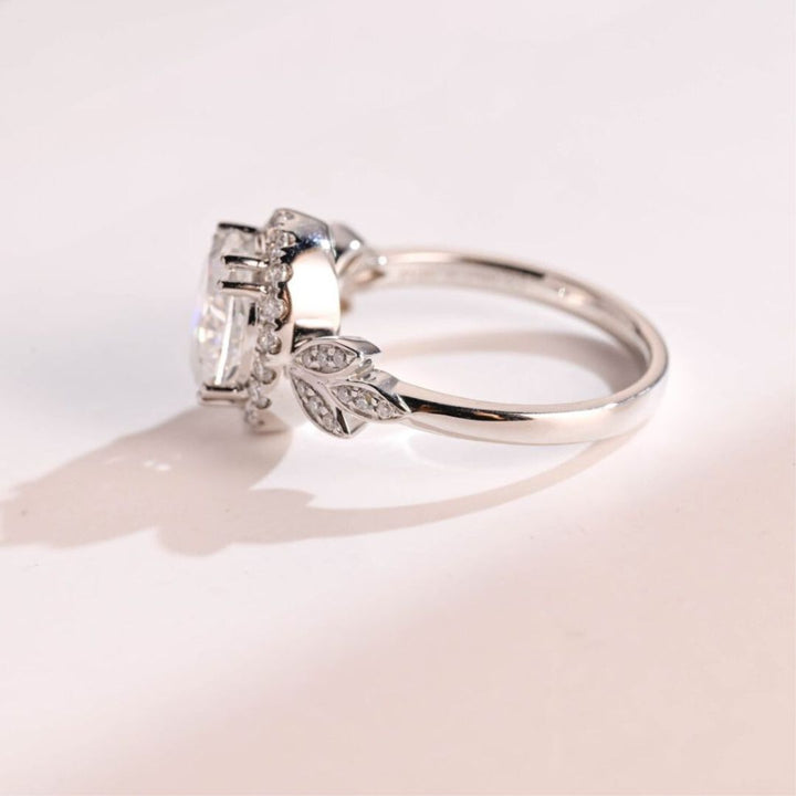 Moissanite 3.35 CT Oval Cut Diamond  Art Nouveau Wedding Ring
