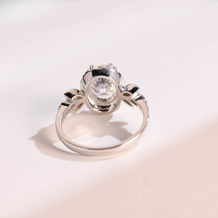 Moissanite 3.35 CT Oval Cut Diamond  Art Nouveau Wedding Ring