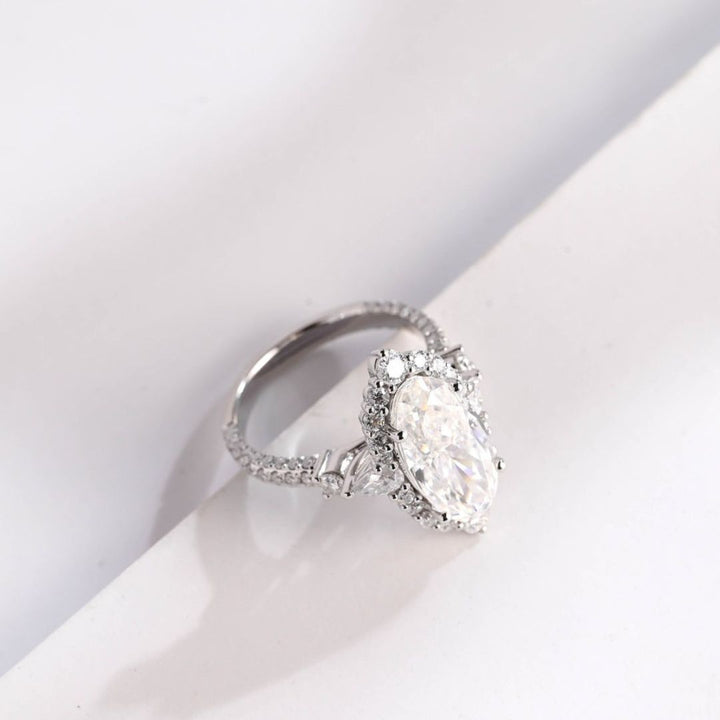 Moissanite 4.35 CT Oval Cut Diamond Edwardian Wedding Ring