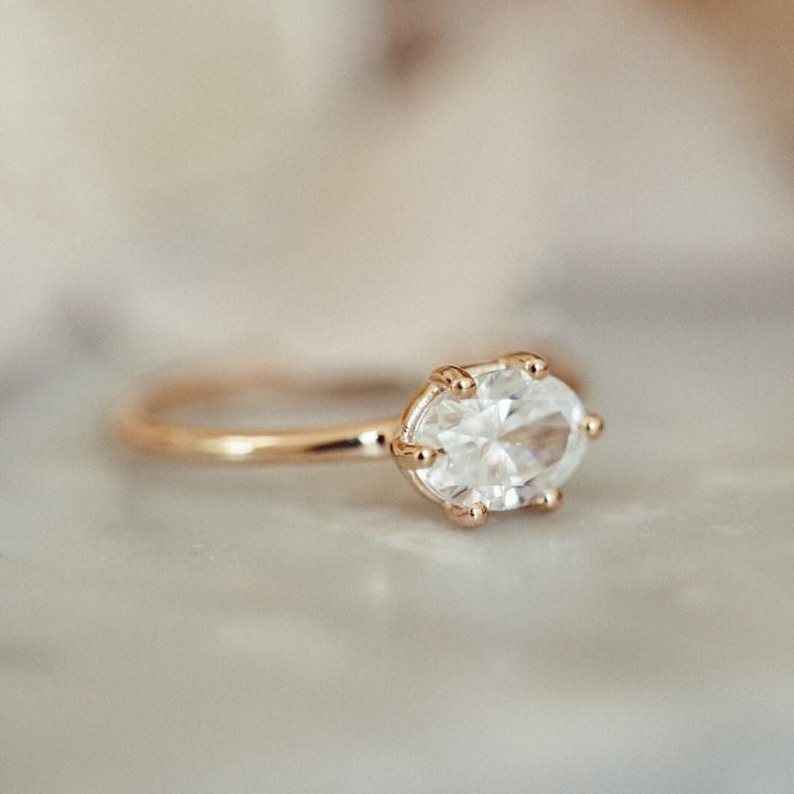 Moissanite 1.95 CT Oval Cut Diamond  Victorian Anniversary Ring
