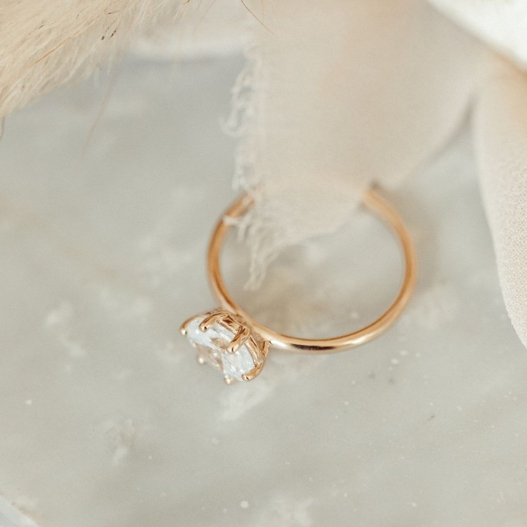 Moissanite 1.95 CT Oval Cut Diamond  Victorian Anniversary Ring