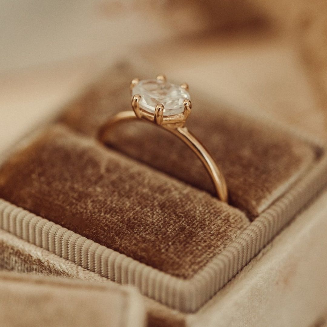 Moissanite 1.95 CT Oval Cut Diamond  Victorian Anniversary Ring