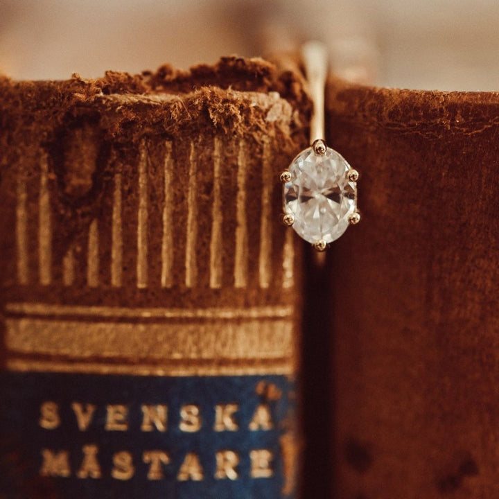 Moissanite 1.95 CT Oval Cut Diamond  Victorian Anniversary Ring