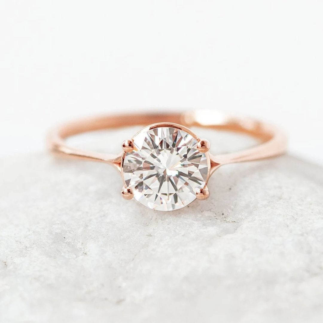 Moissanite 2.55 CT Round Cut Diamond  Gothic Handmade Ring