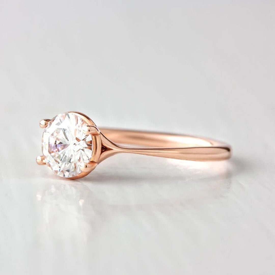 Moissanite 2.55 CT Round Cut Diamond  Gothic Handmade Ring