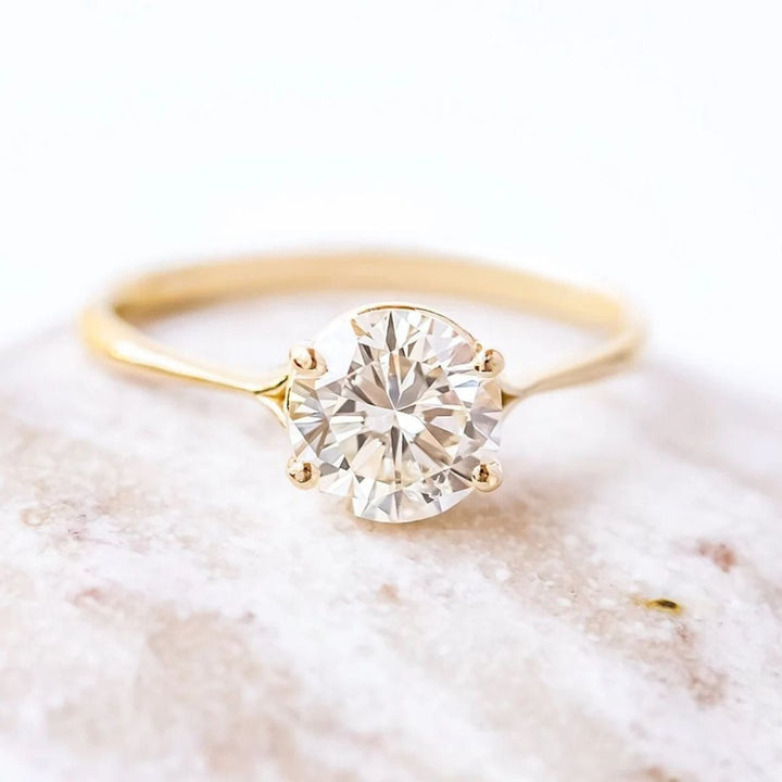 Moissanite 2.55 CT Round Cut Diamond  Gothic Handmade Ring
