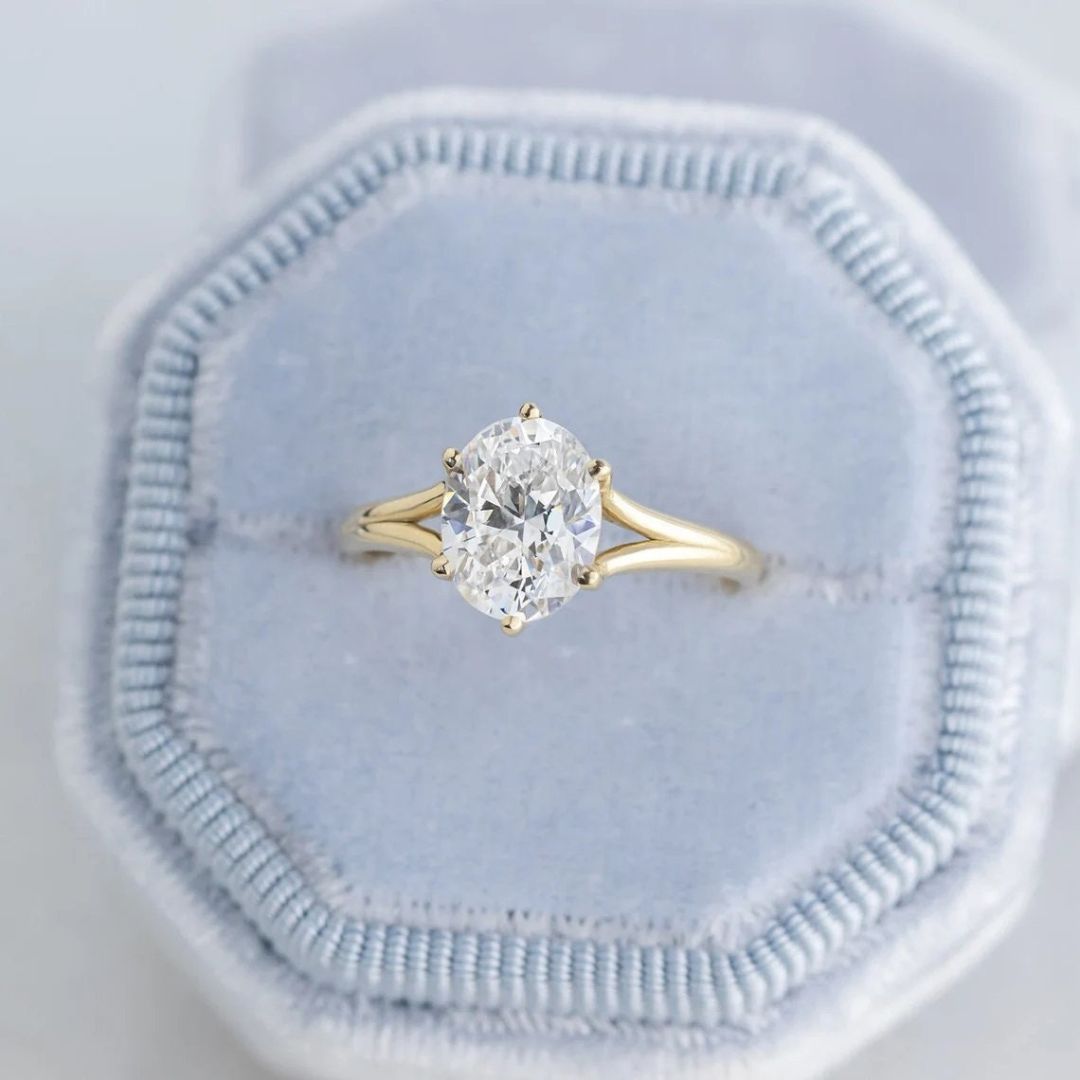 Moissanite 2.60 CT Oval Cut Diamond  Edwardian Wedding Ring
